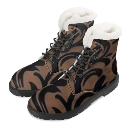 FZ Mens Faux Fur Leather Boots