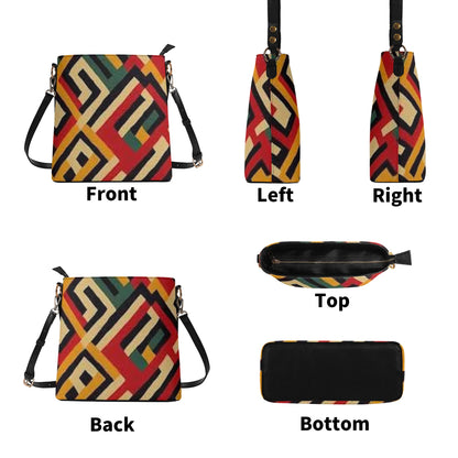 FZ Womens African Print PU Bucket Shoulder Bag - FZwear