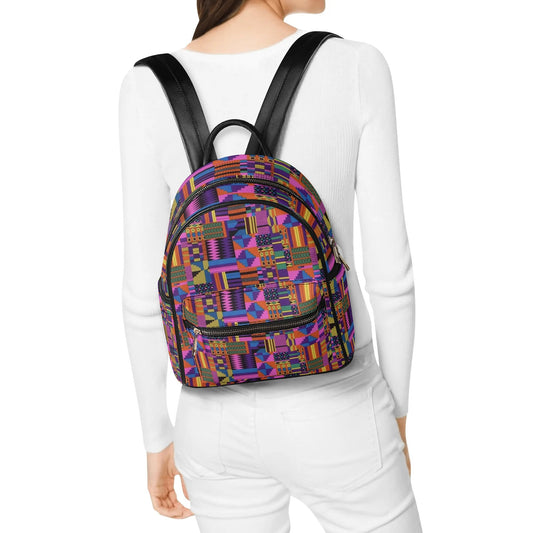 FZ AFRICAN PRINT PU Leather Backpack