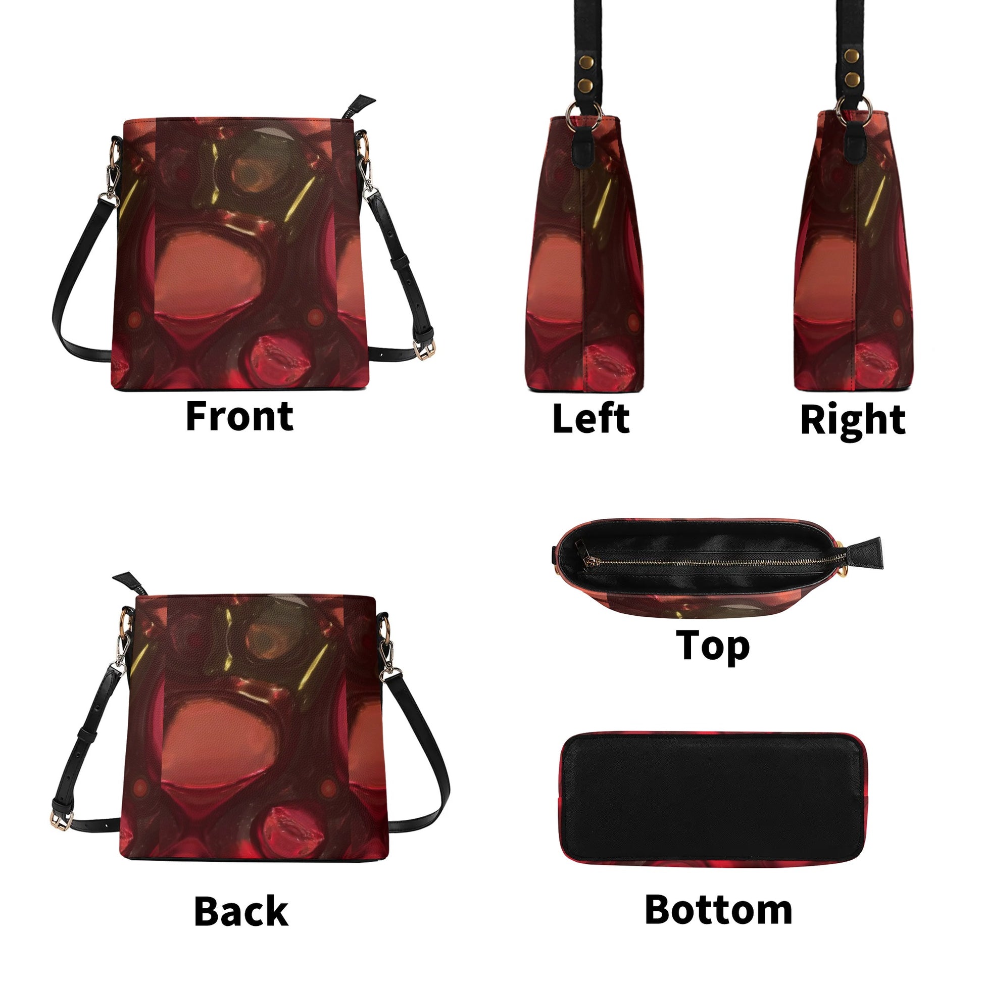 Womens PU Bucket Bag Shoulder Bag popcustoms