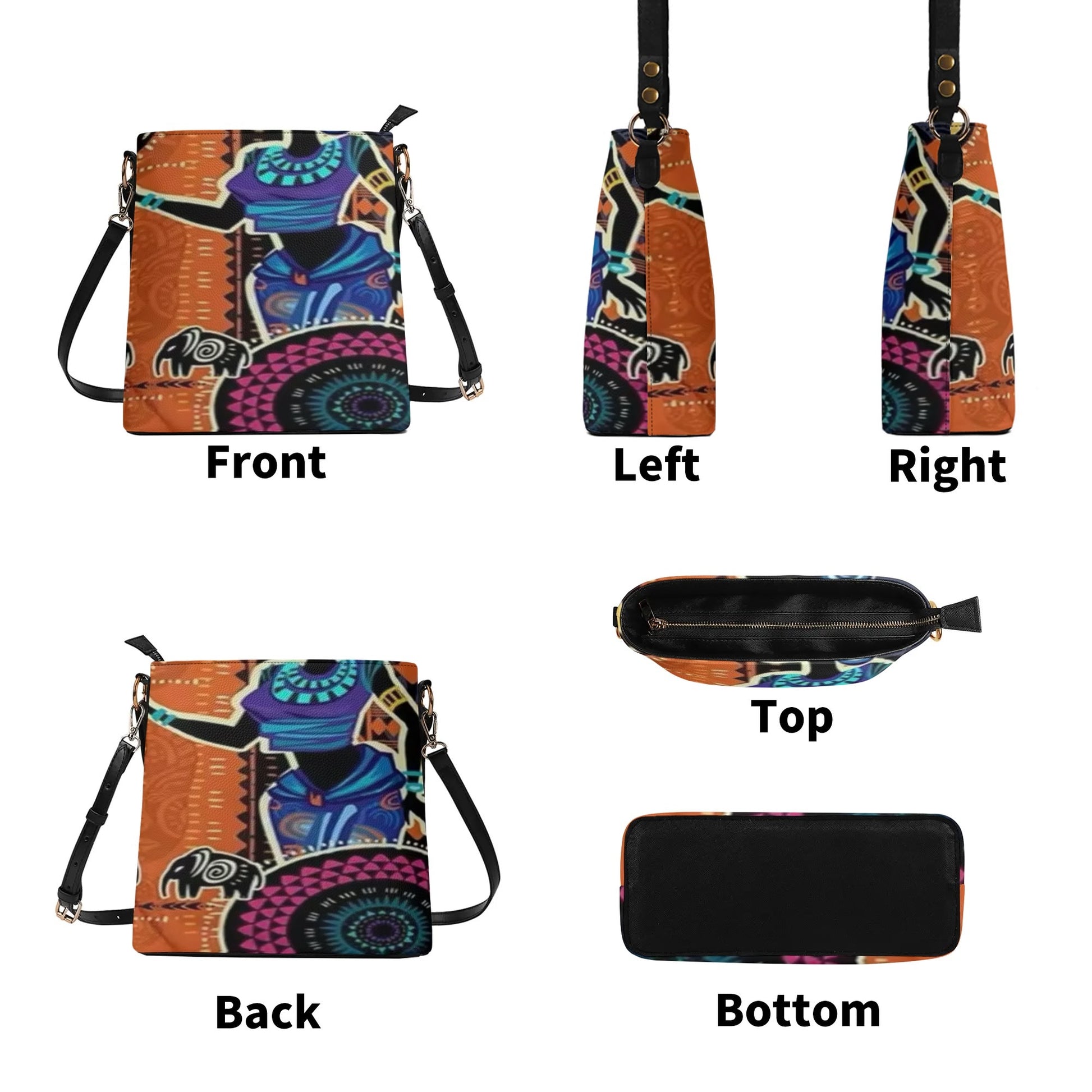 Womens PU Bucket Bag Shoulder Bag popcustoms