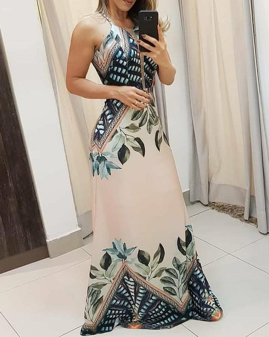 FZ Women's Tropical Print Maxi Sun Dress - FZwear