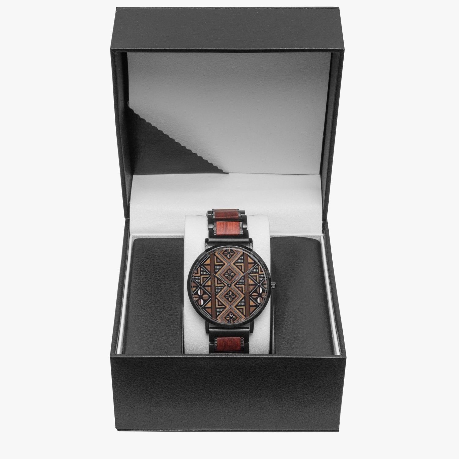FZ Unisex African Print wooden Strap Quartz Watch - FZwear