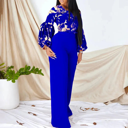 FZ Women's Printed Elegant Two Piece Pants Suit