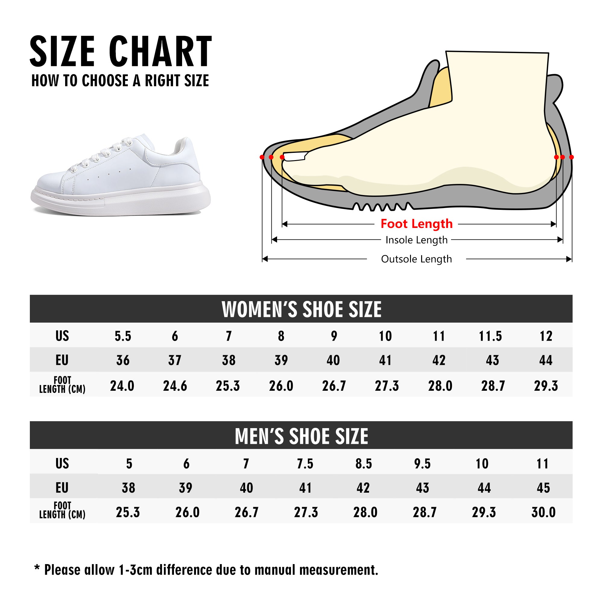 Mens White Low Top Chunky Shoes - FZwear
