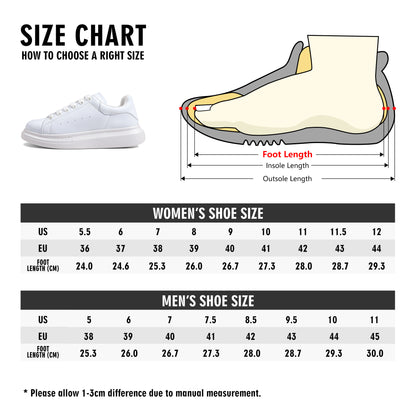 Mens White Low Top Chunky Shoes - FZwear