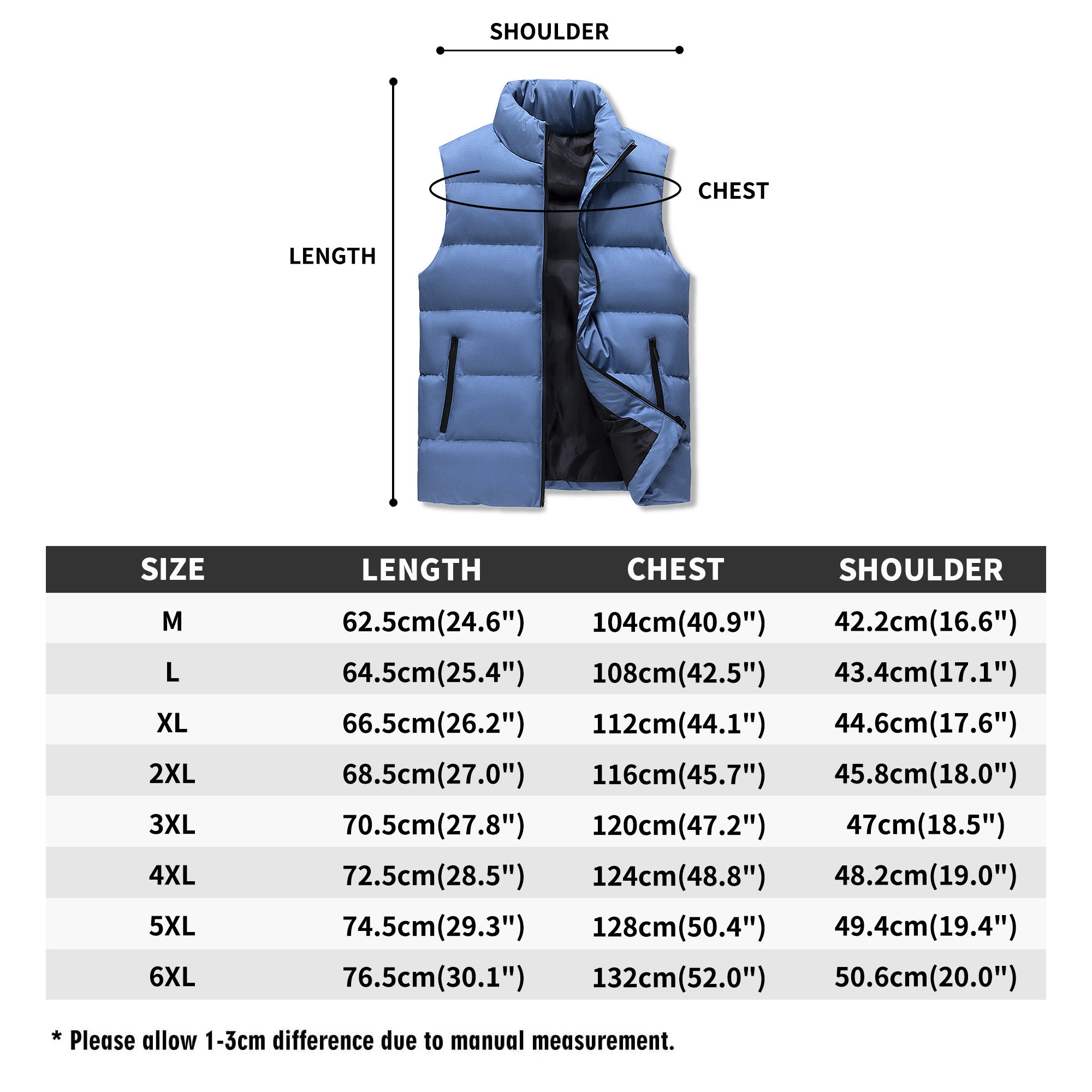 FZ Mens Warm Stand Collar Zip Up Puffer Jacket - FZwear