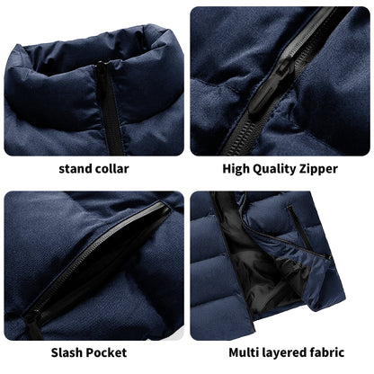 FZ Men's Warm Stand Collar Zip Up Puffer Jacket - FZwear