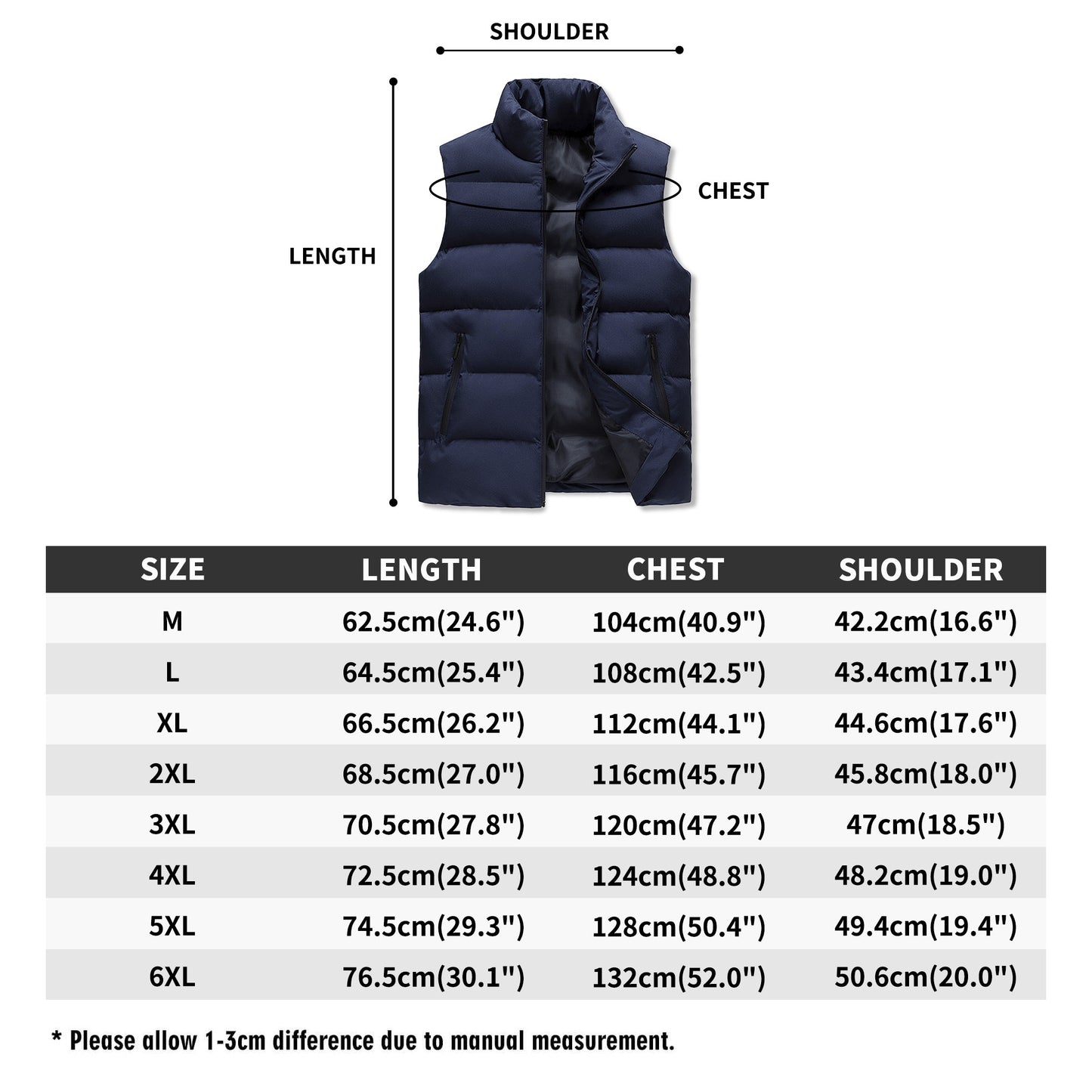 FZ Mens Warm Stand Collar Zip Up Puffer Jacket