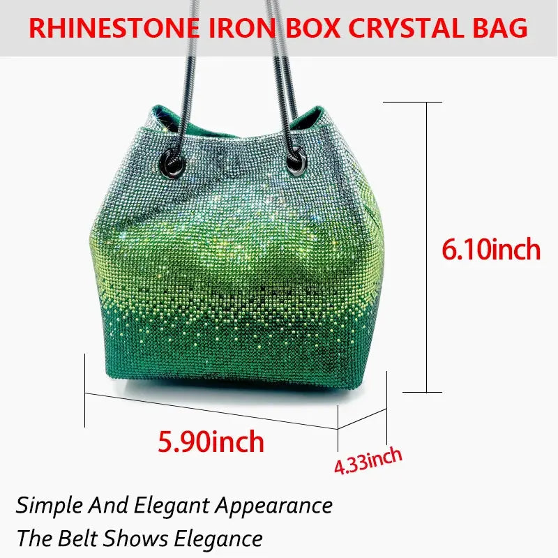 2024 Latest Italian Design Luxury Shiny Wedding Party Ladies Handbag high quality Diamond Tote Evening Bag FZwear