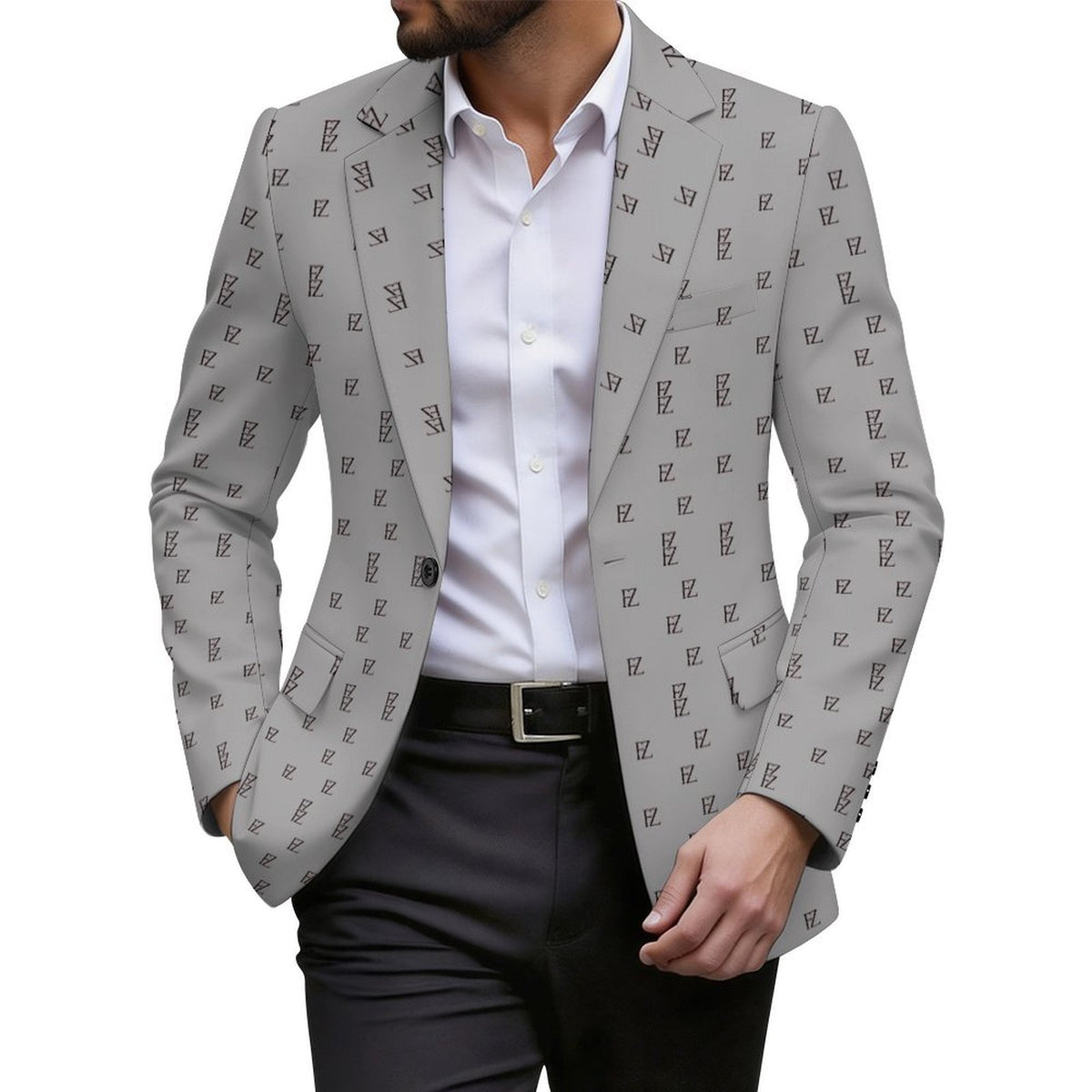 Custom Men's Long Sleeve Single Button Suit Blazer Coat