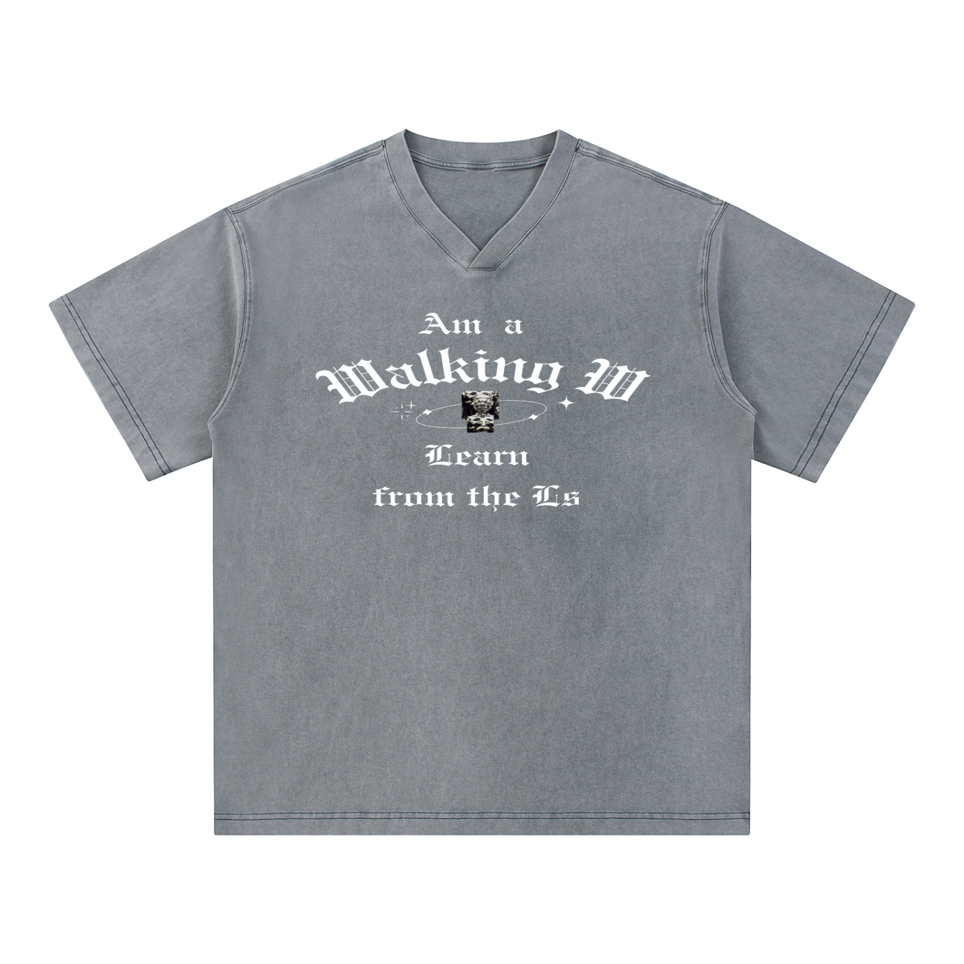 FZ Unisex Snow Washed V-Neck Cotton Tee