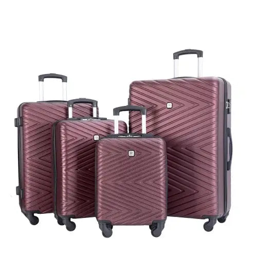 FZ Travelhouse  Rotating Wheels with TSA Lock 4-Piece ABS Suitcase