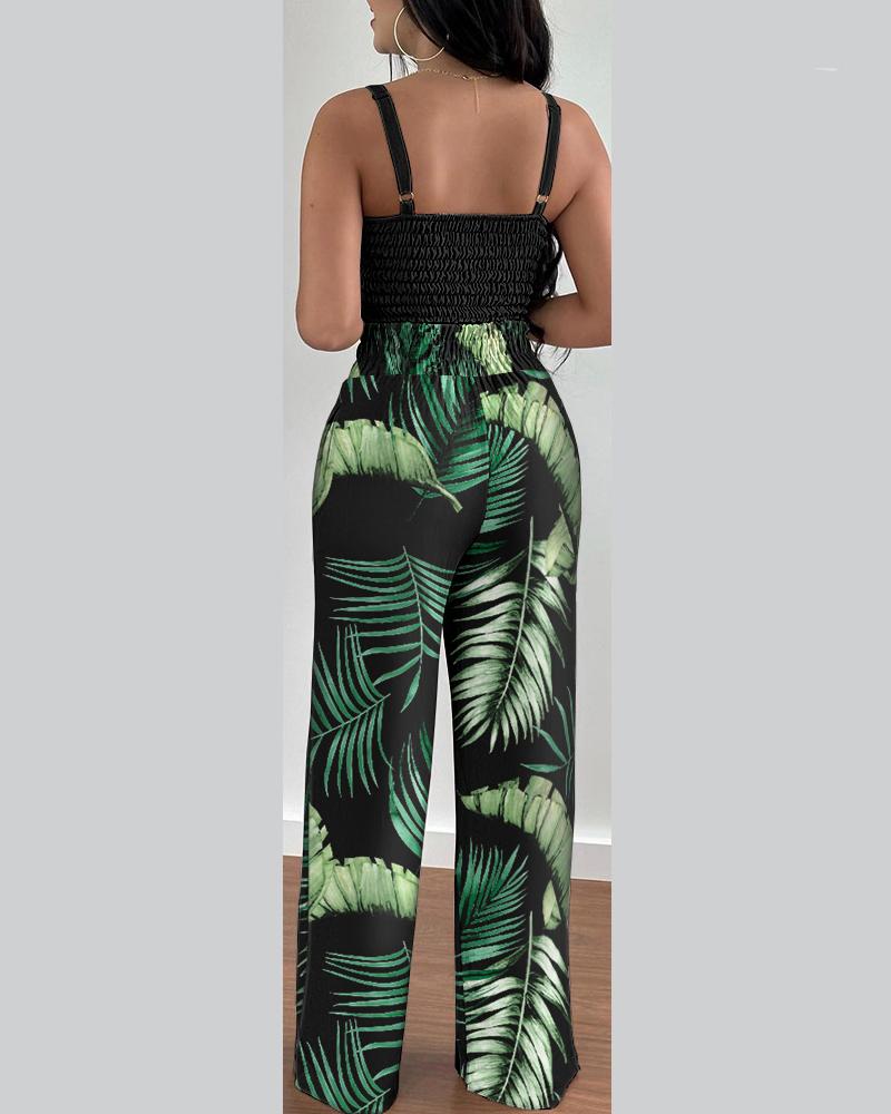 FZ Women's Tropical Print High Waist Pants Set - FZwear