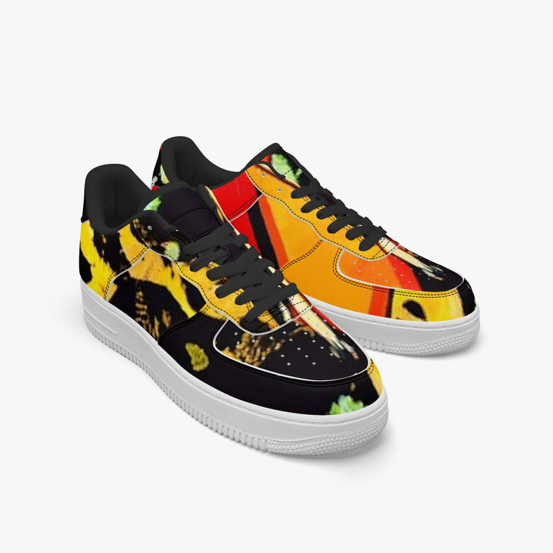 FZ Unisex African Print Low-Top Leather Sports Sneakers - FZwear