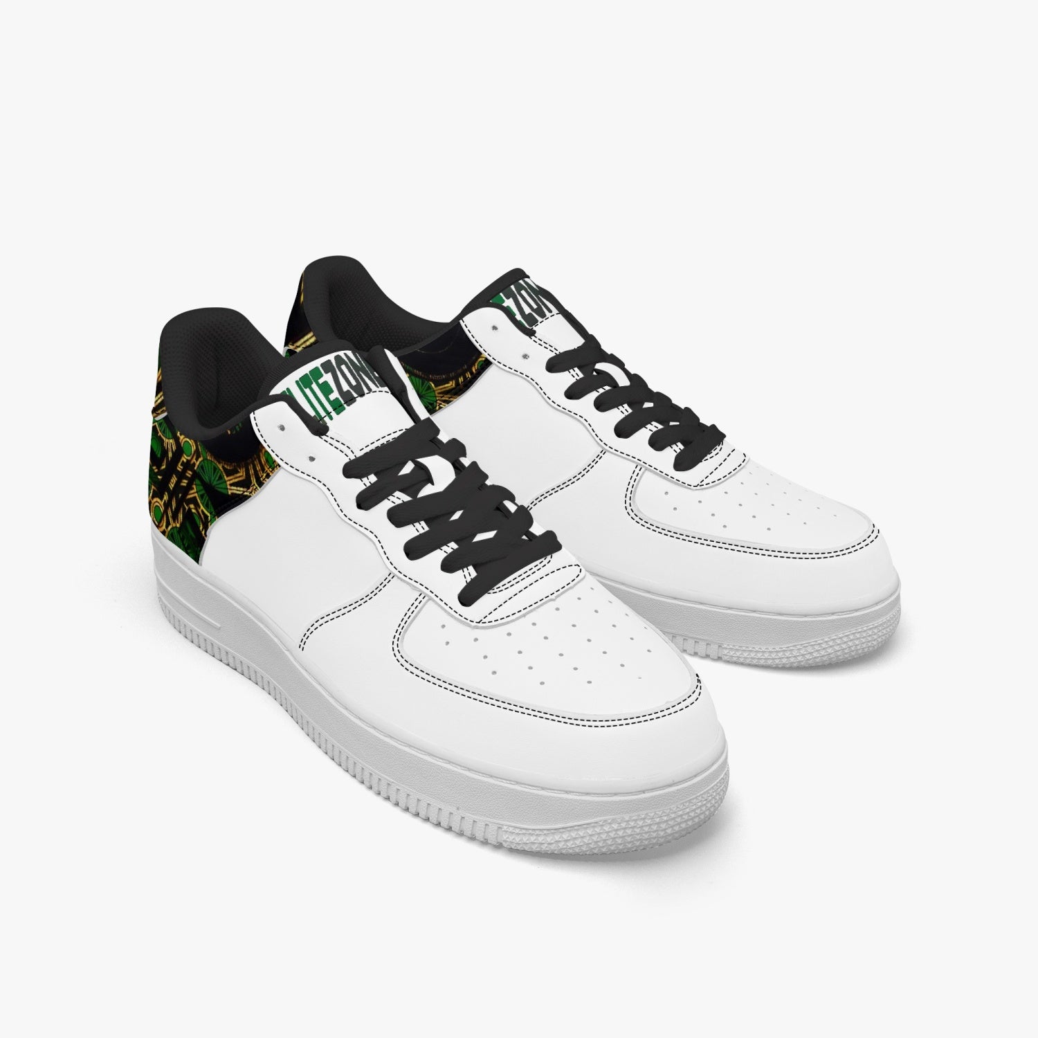 FZ Unisex African Print  Low-Top Leather Sports Sneakers - FZwear