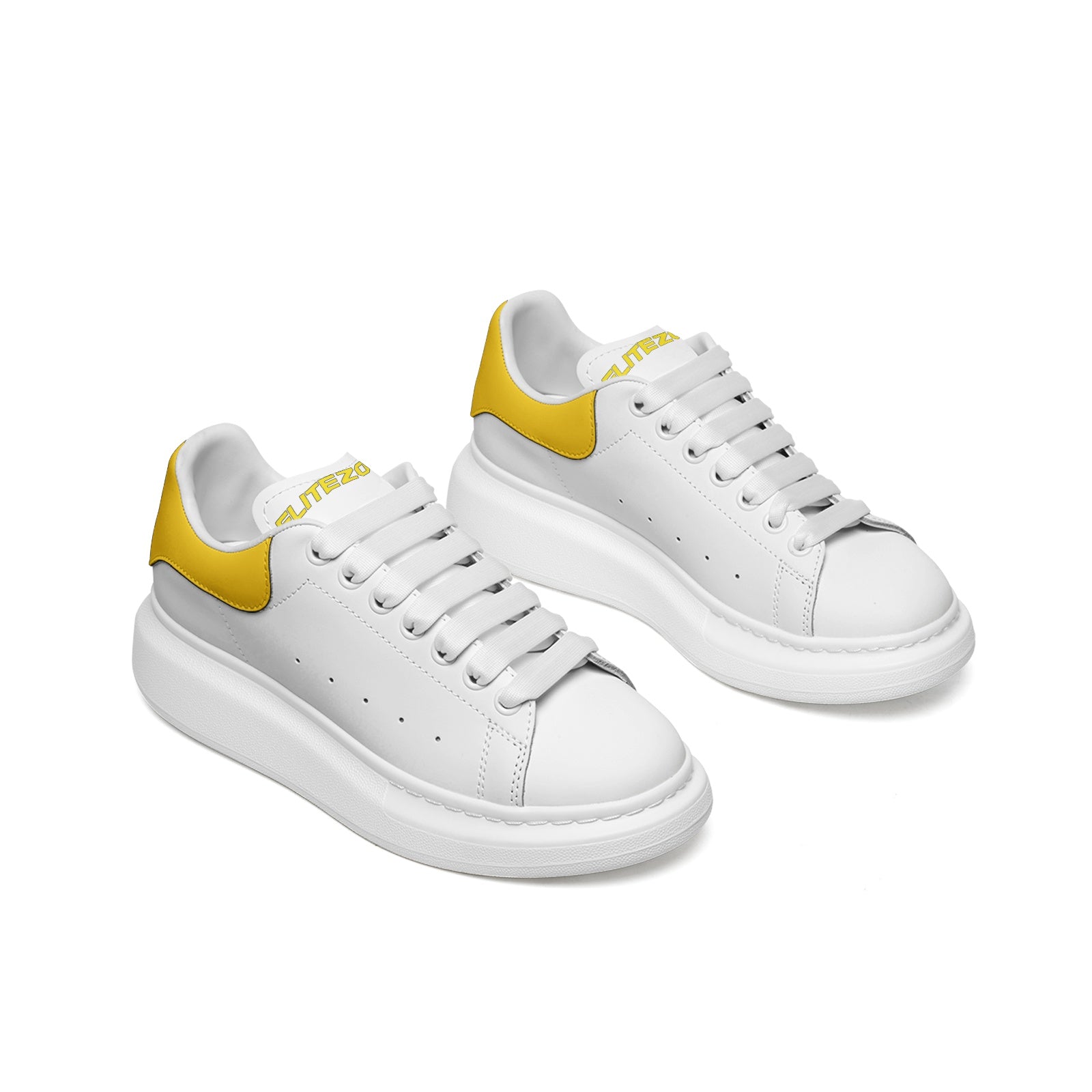 FZ Unisex Non Slip Lace Up Faux Leather Sneakers