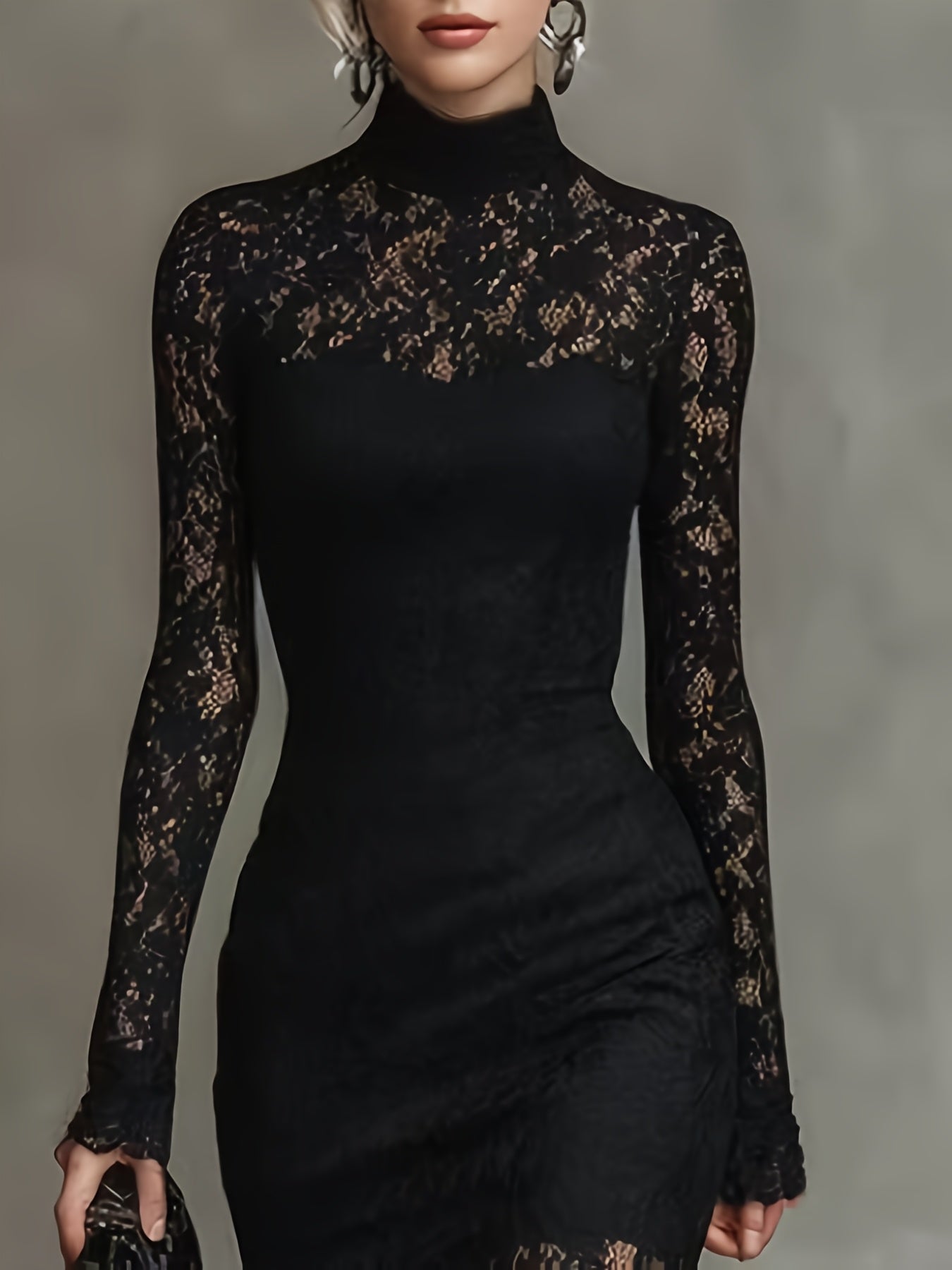 FZ Women's Stretch Lace Waist-Defining Fit Mermaid Dress