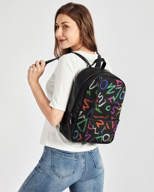 FZ AFRICAN ALPHA PRINT Classic Faux Leather Backpack