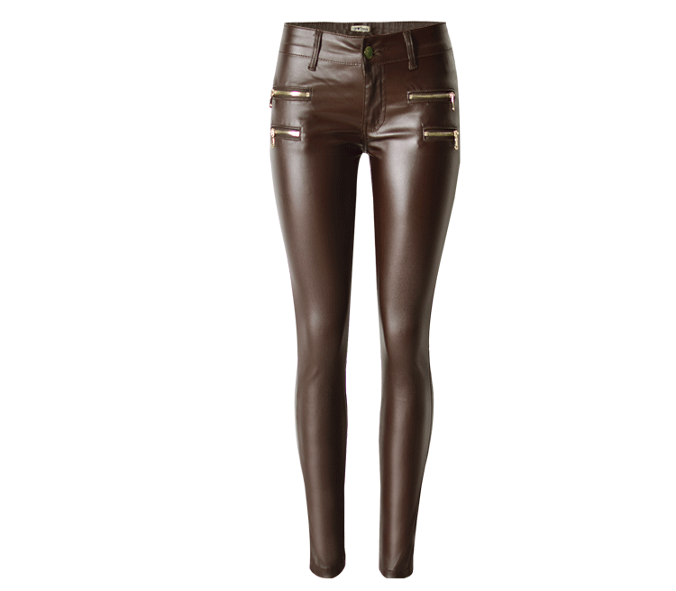 FZ Women's Low Waist Stretch  Faux Leather Pants - FZwear