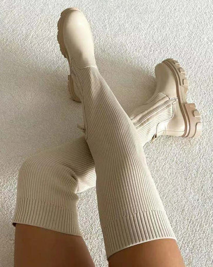 FZ Women's Decor Knit Knee High Boots