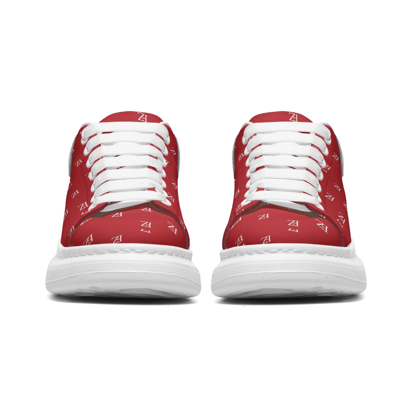 FZ Unisex Non Slip Lace Up Faux Leather Sneakers