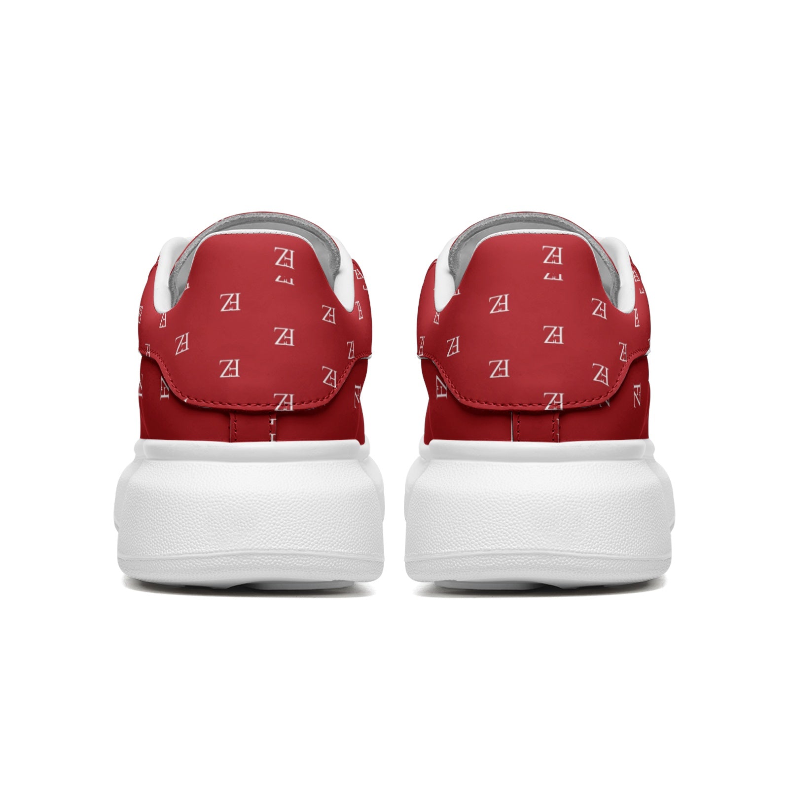 FZ Unisex Non Slip Lace Up Faux Leather Sneakers