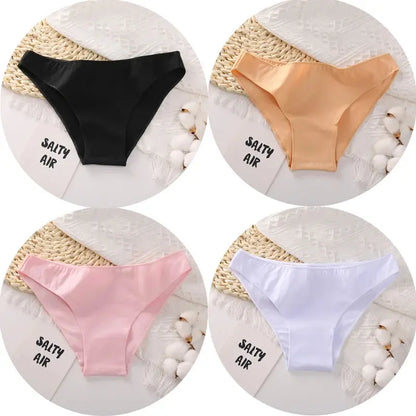 FZ Women's Cotton Sexy Low Waist 4PCS Underwear Set