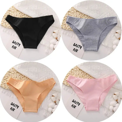 FZ Women's Cotton Sexy Low Waist 4PCS Underwear Set