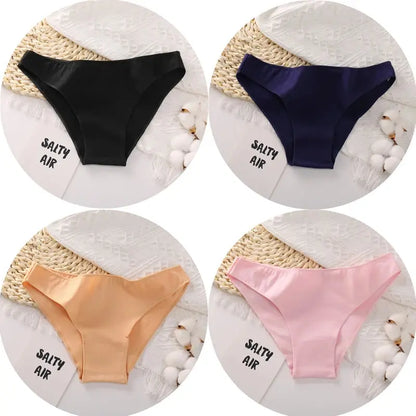 FZ Women's Cotton Sexy Low Waist 4PCS Underwear Set