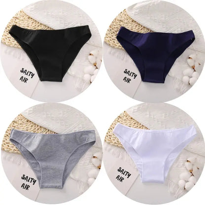 FZ Women's Cotton Sexy Low Waist 4PCS Underwear Set