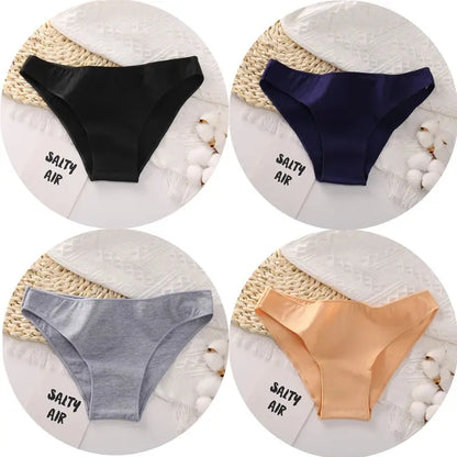 FZ Women's Cotton Sexy Low Waist 4PCS Underwear Set