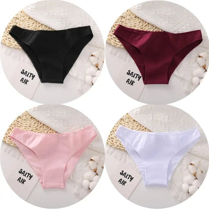 FZ Women's Cotton Sexy Low Waist 4PCS Underwear Set