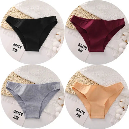 FZ Women's Cotton Sexy Low Waist 4PCS Underwear Set