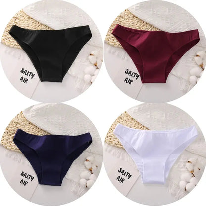 FZ Women's Cotton Sexy Low Waist 4PCS Underwear Set