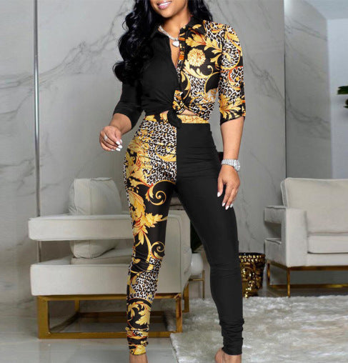 FZ Women's Marble Print Pants Suit - FZwear