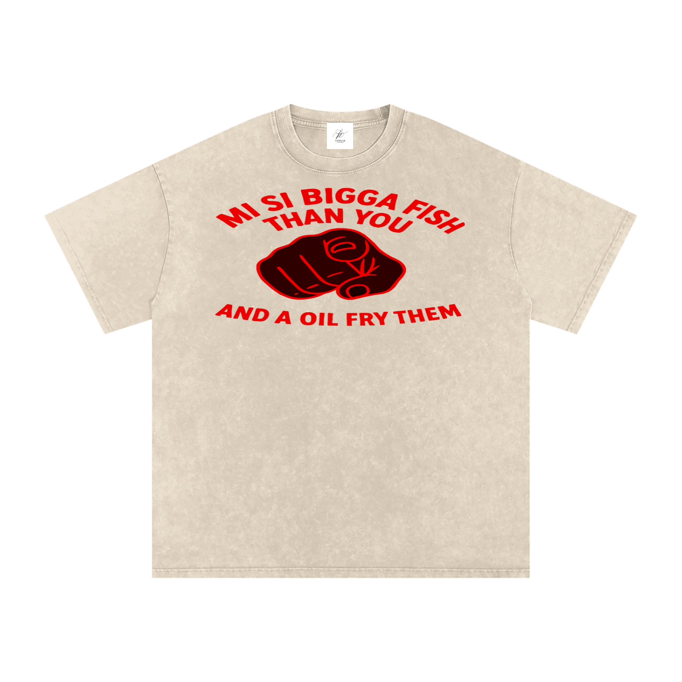 FZ Unisex Acid Wash Fry Oversize Tee