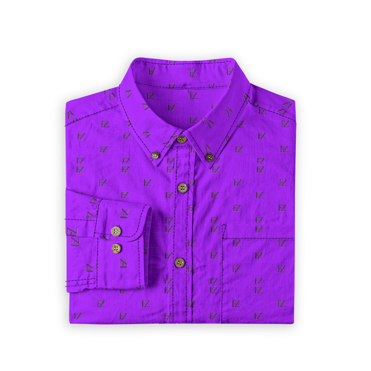 FZ Men's Casual Lapel Long Sleeve Cotton Shirt|