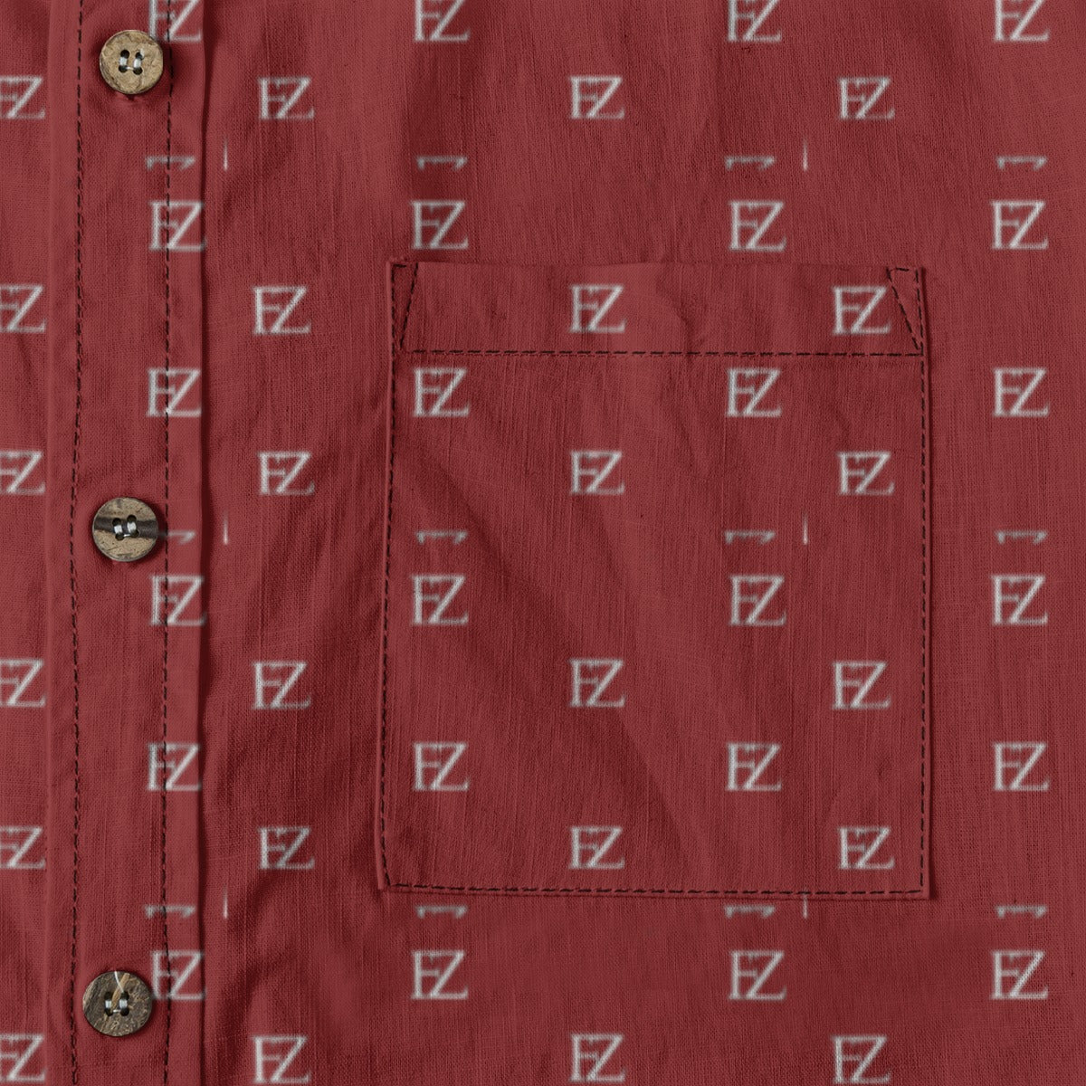 FZ Men's Casual Lapel Long Sleeve Cotton Shirt