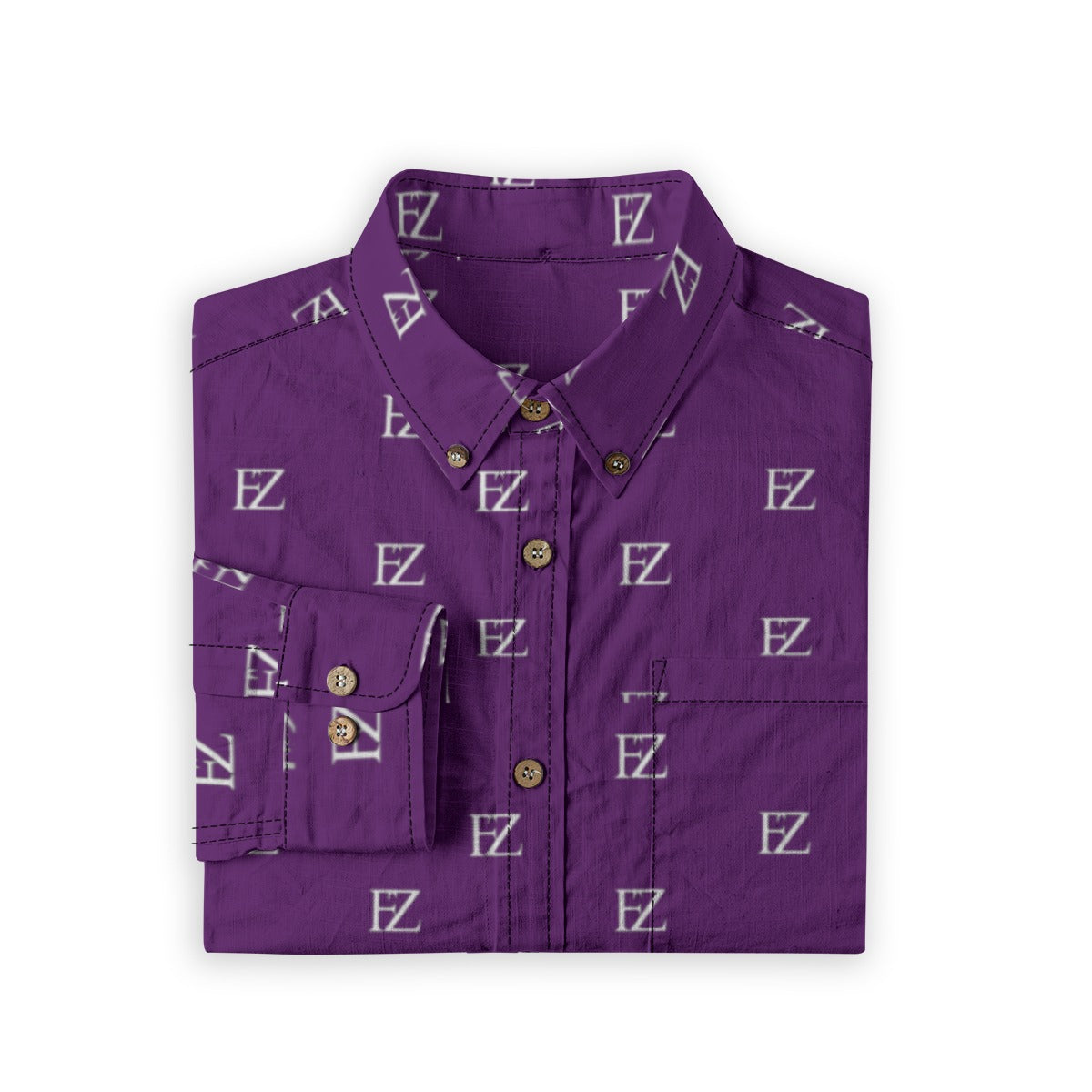 FZ Men's Casual Lapel Long Sleeve Cotton Dress Shirt