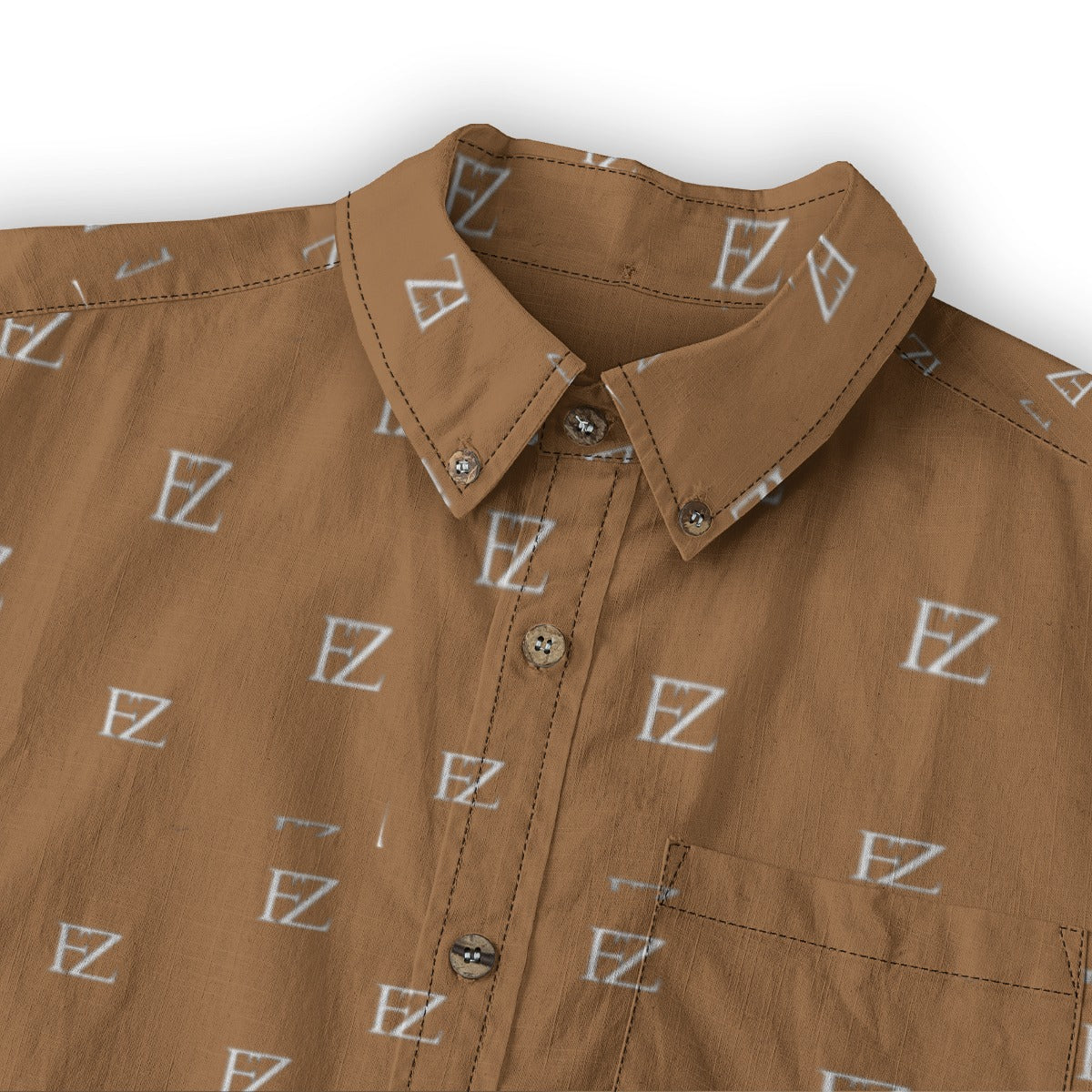 FZ Men's Casual Lapel Long Sleeve Cotton Dress Shirt