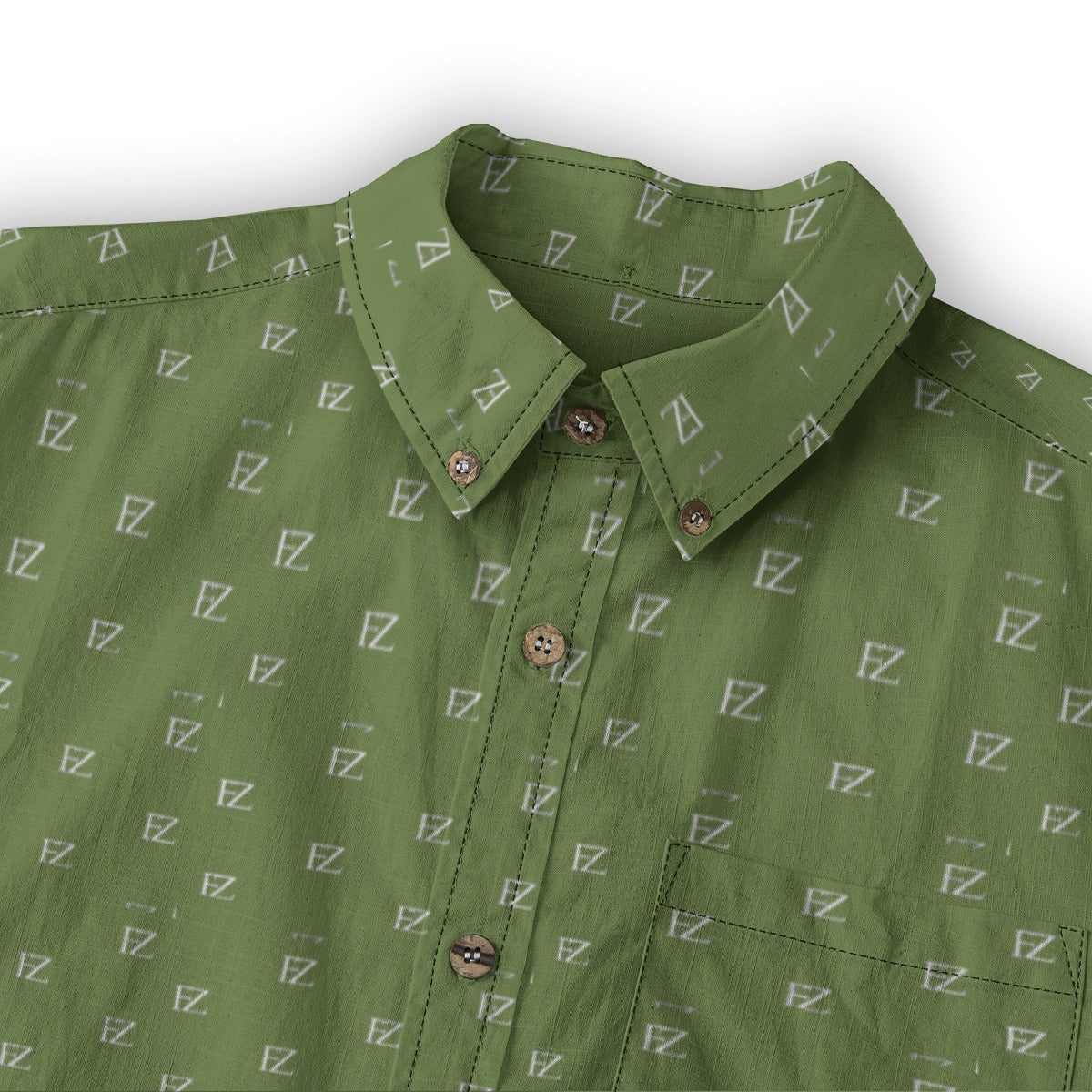 FZ Men's Casual Lapel Long Sleeve Cotton Shirt