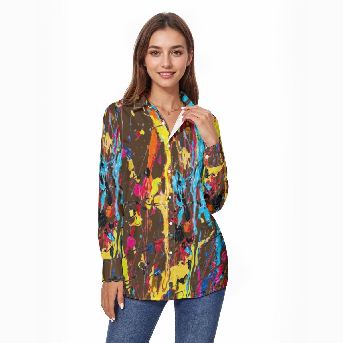 FZ Women's Button Down Work Shirt Top