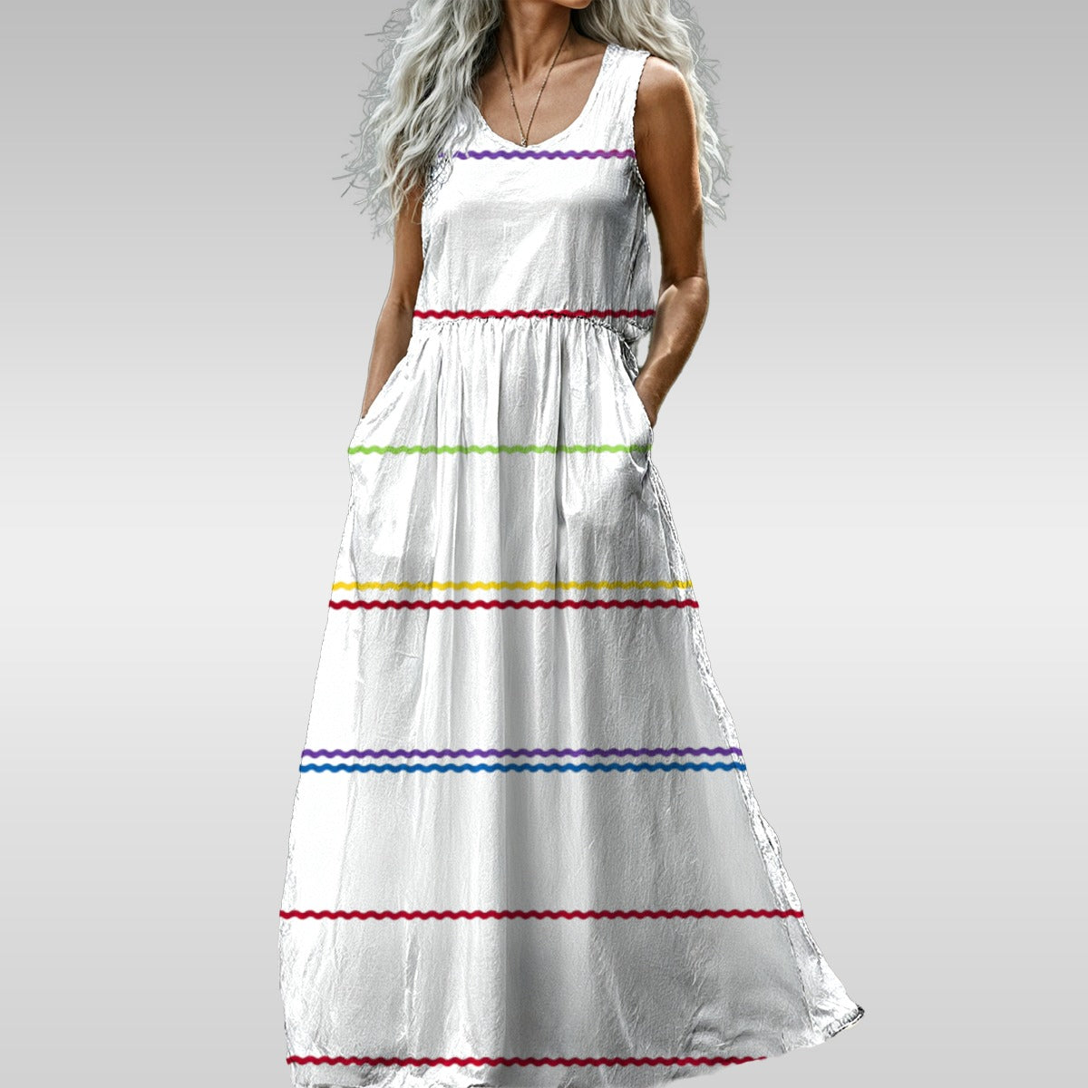 FZ Women’s Regular and Plus Size Sleeveless Maxi Dress