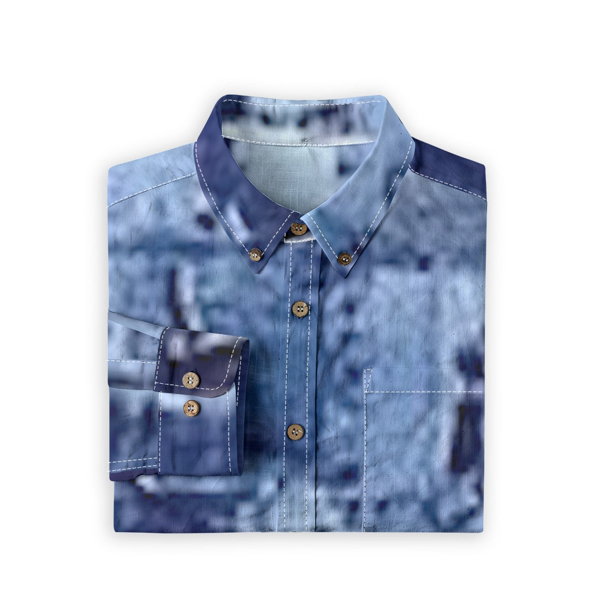 FZ Men's Casual Lapel Long Sleeve Cotton Dress Shirt