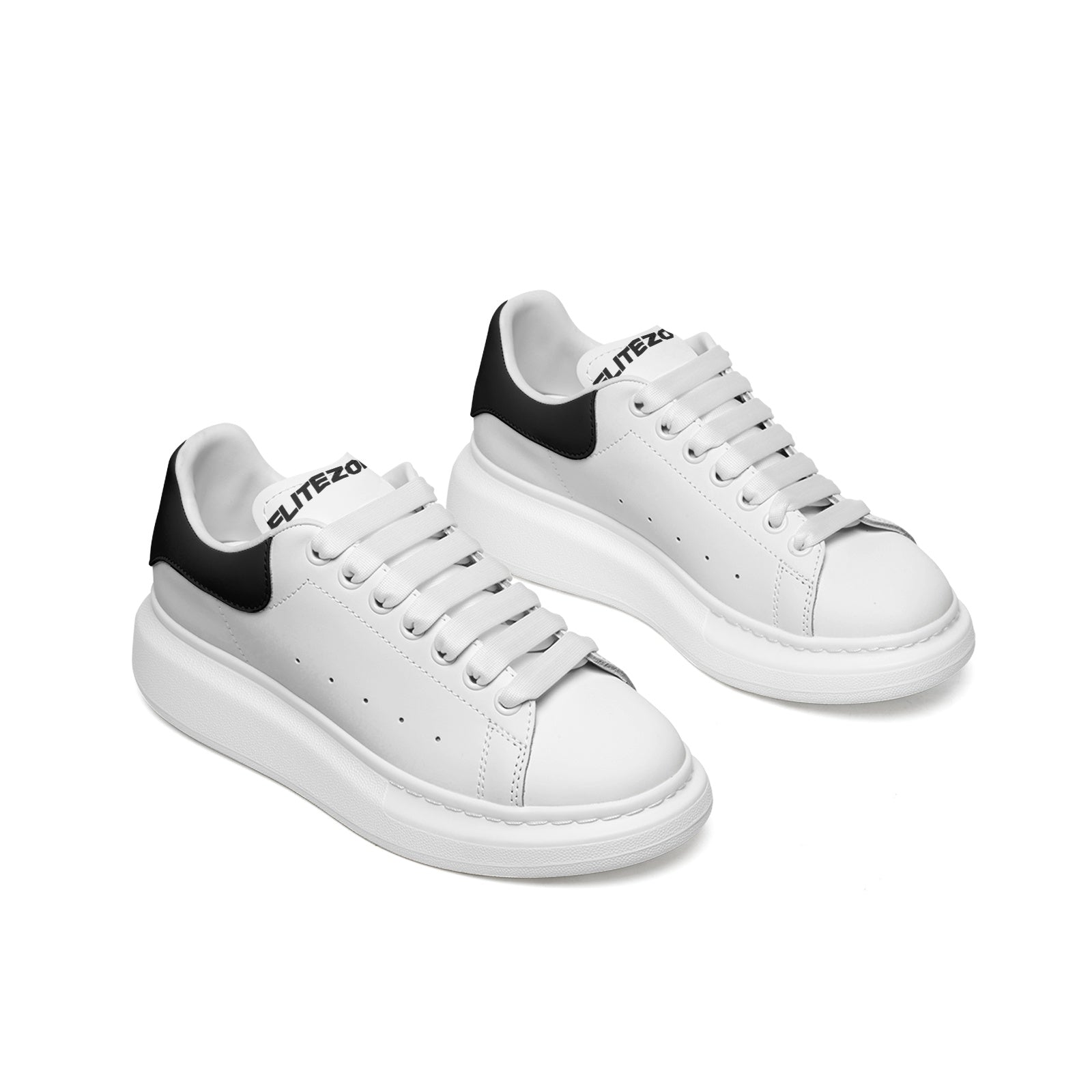 FZ Unisex Non Slip Lace Up Faux Leather Sneakers