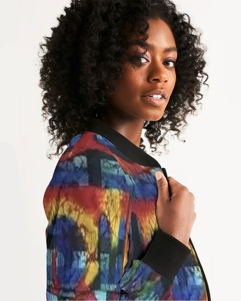 FZ AFRICAN ABSTRACT PRINT Women's Bomber Jacket - FZwear