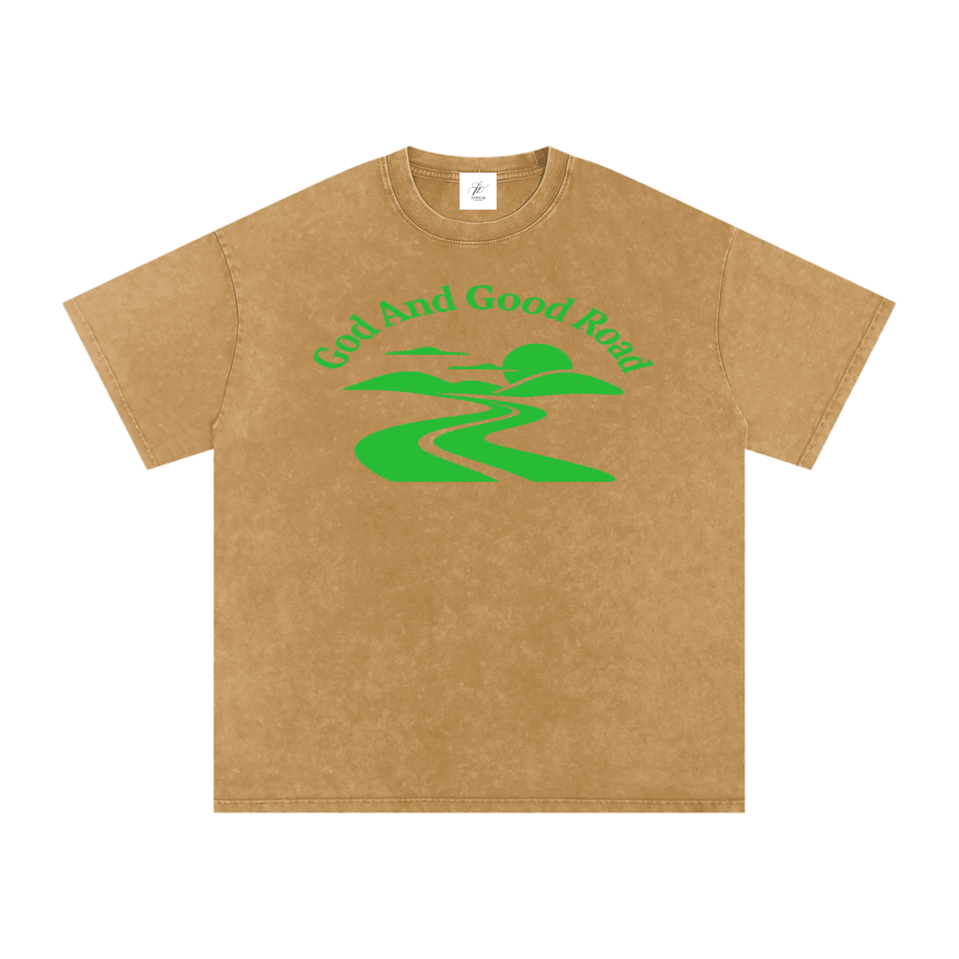 FZ Unisex Acid Wash Good Road Oversize Tee