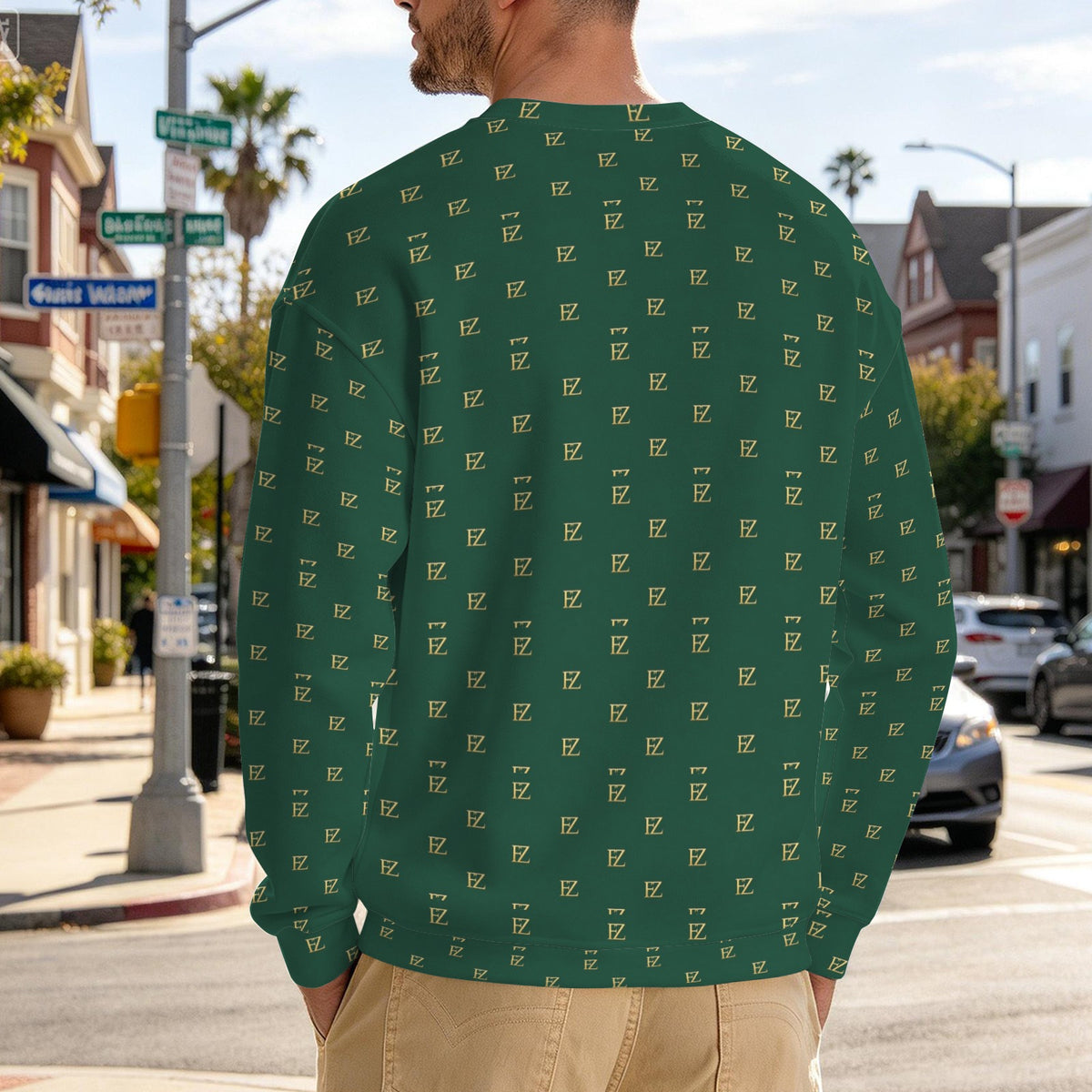 FZ Men's Original Monogram Crewneck Sweater Pullover