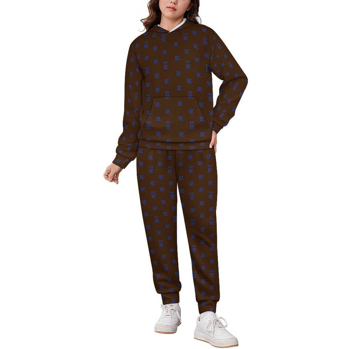 Custom Unsex Kid's Long Sleeve Hoodies&Pants Set